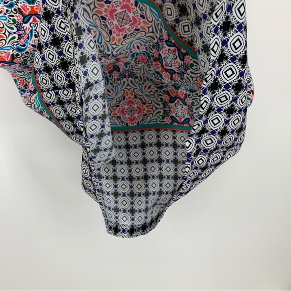 Cynthia Rowley Multicolored Vibrant Geometric Floral Short Sleeve Dress Size 10 - Picture 13 of 16